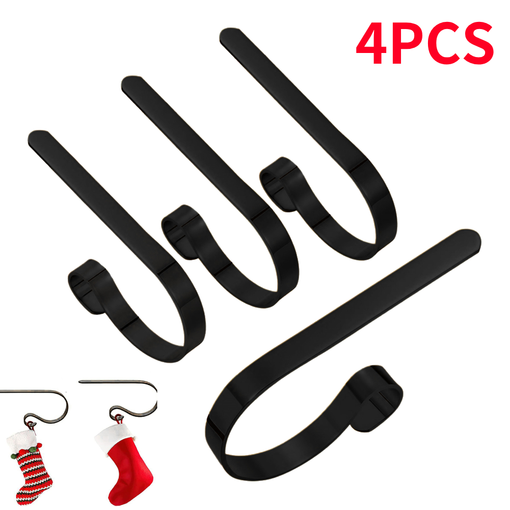 Christmas Stocking Hanging - 4 Adet Demir Siyah Noel Çorabı